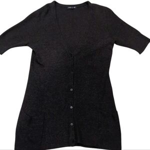 EILEEN FISHER Women’s Short Sleeve Cardigan Button-Up V-Neck Sweater Brown Sz S